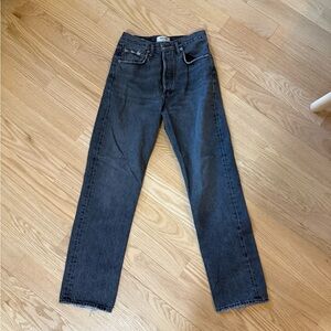Agolde Dark Gray Straight Leg Jeans